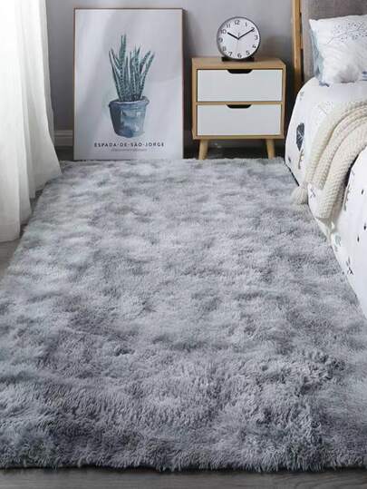 1入組撞色染色地墊，現代化鬆軟聚酯纖維地墊，適用於家庭、房間裝飾