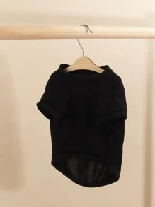 1pc Letter Graphic Pet Tee - Black - View 4
