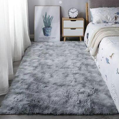 1入組撞色染色地墊，現代化鬆軟聚酯纖維地墊，適用於家庭、房間裝飾