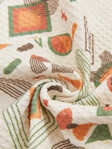 1入組幾何圖案沙發巾現代滌綸原邊防滑毛巾套四季皆宜 - 米色 - 查看 7