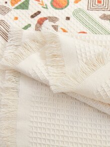 1入組幾何圖案沙發巾現代滌綸原邊防滑毛巾套四季皆宜 - 米色 - 查看 8