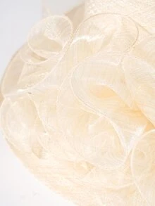 Mesh Decor Hat - Beige - View 4