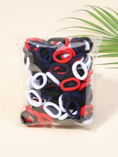 bilicaca 100pcs Toddler Girls Solid Hair Tie