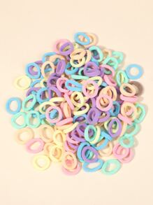 bilicaca 100pcs Toddler Girls Solid Hair Tie - Multicolor - View 2