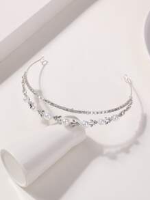 珍珠和水鑽裝飾髮箍 - 白色 - 查看 4