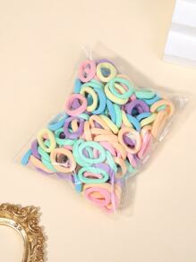 bilicaca 100pcs Toddler Girls Solid Hair Tie - Multicolor - View 3