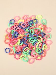 bilicaca 100入組小女童素色髮圈 - 彩色 - 查看 2