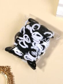 100pcs Toddler Girls Solid Hair Tie - Multicolor - View 3