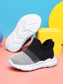 男童運動跑鞋雙色貼片裝飾織物運動鞋