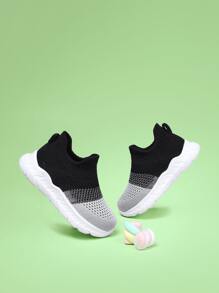 男童運動跑鞋雙色貼片裝飾織物運動鞋