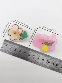 5入組花和熊裝飾鴨嘴夾