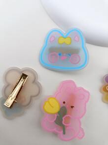 5入組花和熊裝飾鴨嘴夾