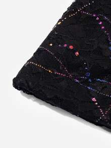 Sequin Decor Slouchy Beanie - Black - View 3