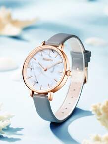 Round Pointer Water Resistant Quartz Watch - Grey - View 1