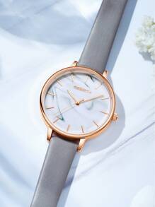 Round Pointer Water Resistant Quartz Watch - Grey - View 2