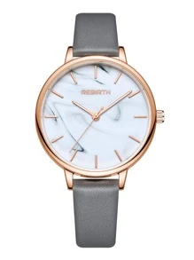 Round Pointer Water Resistant Quartz Watch - Grey - View 3