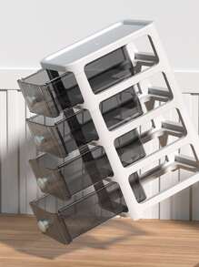 Hộp lưu trữ máy tính để bàn PP 1pc, Hộp lưu trữ nhiều lớp cho gia đình - trắng - Xem 4