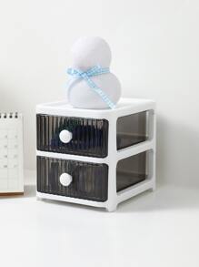 Hộp lưu trữ máy tính để bàn PP 1pc, Hộp lưu trữ nhiều lớp cho gia đình - trắng - Xem 5