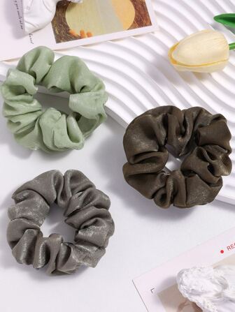 1 件/3 件优雅百搭缎面大发圈发饰，均码，多色 - 3 件套，纯色