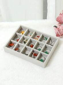 1入組MDF首飾托盤家用極簡主義多網格首飾收納盒 - 灰色 - 查看 5