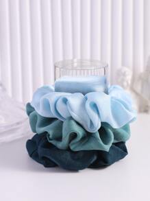 1pc/3pcs Elegant Versatile Satin Scrunchies Hair Accessories For Women, One Size - 3pcs/Multi Color, 1pc - Black/Camel/Beige Head Accessories Hair Ties Ponytail Holder - Multicolor - View 3