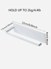 1pc Iron Storage Rack, Minimalist Black Wall Mounted Tissue Storage Rack For Bathroom - Black - View 3