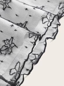 蝴蝶圖案蕾絲拼接吊帶上衣 - 彩色 - 查看 4