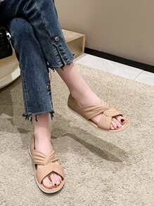 Flat Sandals For Women, Versatile Fairy Style, Fashion Non-Slip Plastic Beach Waterproof Lightweight Shoes, Summer