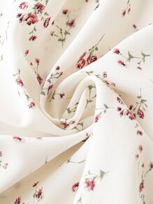 SHEIN LUNE 大碼碎花無袖襯衫 - 米色 - 查看 3