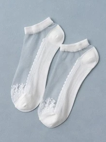 6雙網紗拼接短襪 - 彩色 - 查看 5