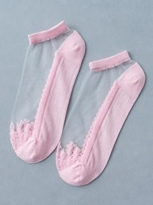 6雙網紗拼接短襪 - 彩色 - 查看 6