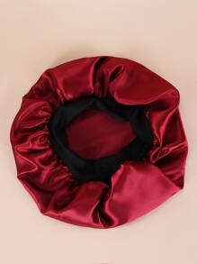 雙色髮帽 - 酒紅色 - 查看 3