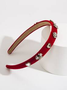 Rhinestone Decor Headband - Red - View 2