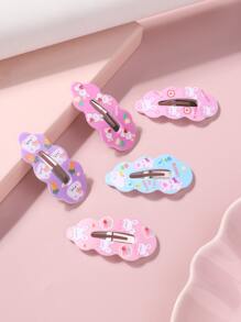 5入組小女童動物圖案髮夾 - 彩色 - 查看 1