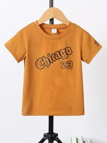 Toddler Boys Letter Graphic Tee - Brown - View 1