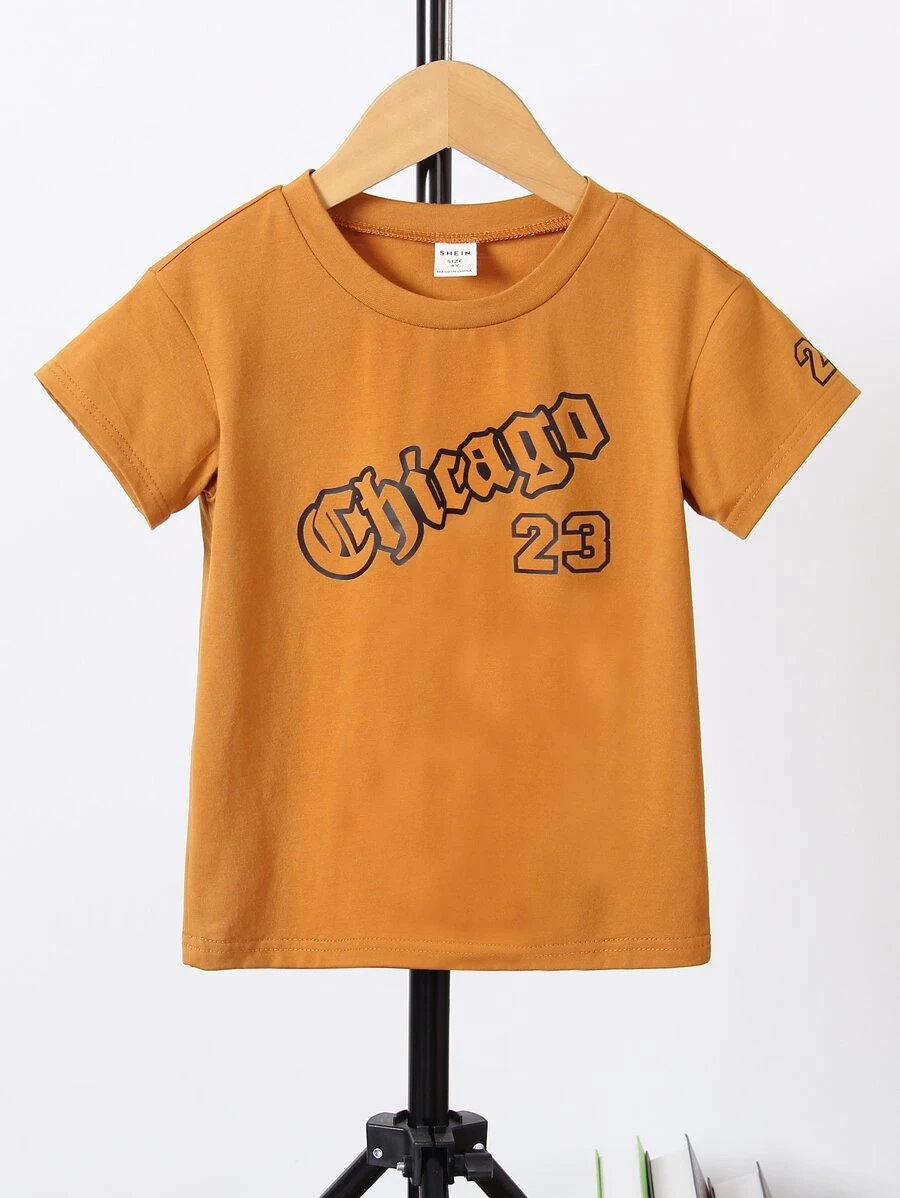 Toddler Boys Letter Graphic Tee - Brown - View 1