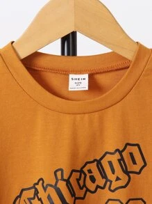 Toddler Boys Letter Graphic Tee - Brown - View 5