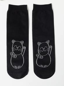 5pairs Cartoon Graphic Crew Socks - Multicolor - View 3