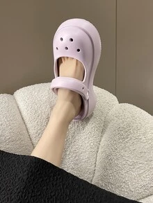 Women Cut Out Multi-way Wear Vented Clogs, Preppy Light Purple EVA Clogs - Mauve Purple - View 4