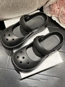 Women Cut Out Multi-way Wear Vented Clogs, Cool Black EVA Clogs - Black - View 2