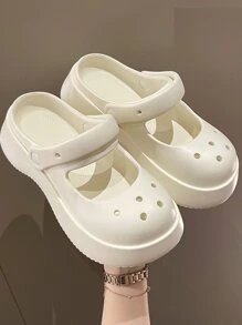 Women Cut Out Multi-way Wear Vented Clogs, Cool White EVA Clogs - White - View 2