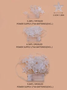 1入組10/20/30燈1/2/3米星形串燈,皮革線,非常適合室內裝飾,臥室裝修,節慶裝飾,婚禮求婚,派對裝飾 - 黃色 - 查看 3