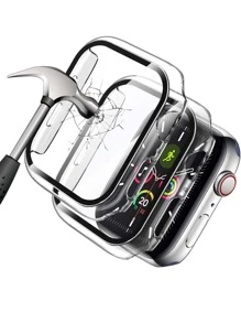 2 件屏幕保护膜兼容 生日礼物，家人，朋友手表屏幕保护膜、手表盖、手表配件防水防震防摔防摔防刮防指纹全覆盖 - 彩色 - 查看 1