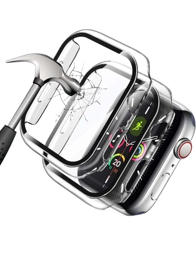 2 件屏幕保护膜兼容 生日礼物，家人，朋友手表屏幕保护膜、手表盖、手表配件防水防震防摔防摔防刮防指纹全覆盖