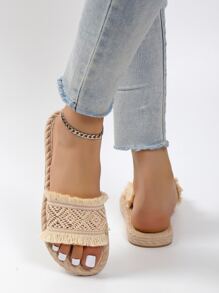 Mujer Chanclas con patrón geométrico de tela vacación - Multicolor - Ver 6