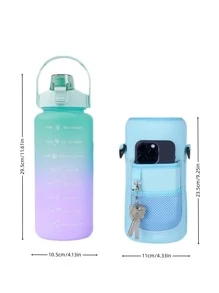 1入組2000毫升水瓶帶1入組水瓶蓋現代漸層便攜式水瓶和戶外瓶蓋套裝 - 紫色 - 查看 2