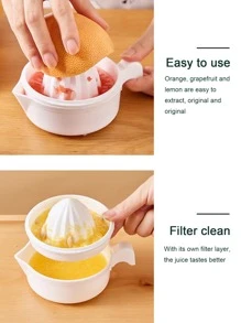 1pc PP Hand Juicer, White Manual Press Juicer For Kitchen - White - View 4