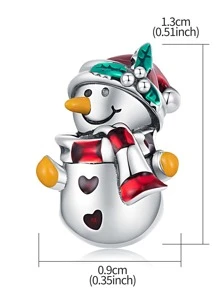 聖誕雪人銀DIY吊墜