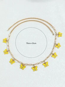 Butterfly Charm Waist Chain - Yellow Gold - View 4