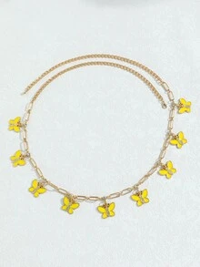 Butterfly Charm Waist Chain - Yellow Gold - View 5